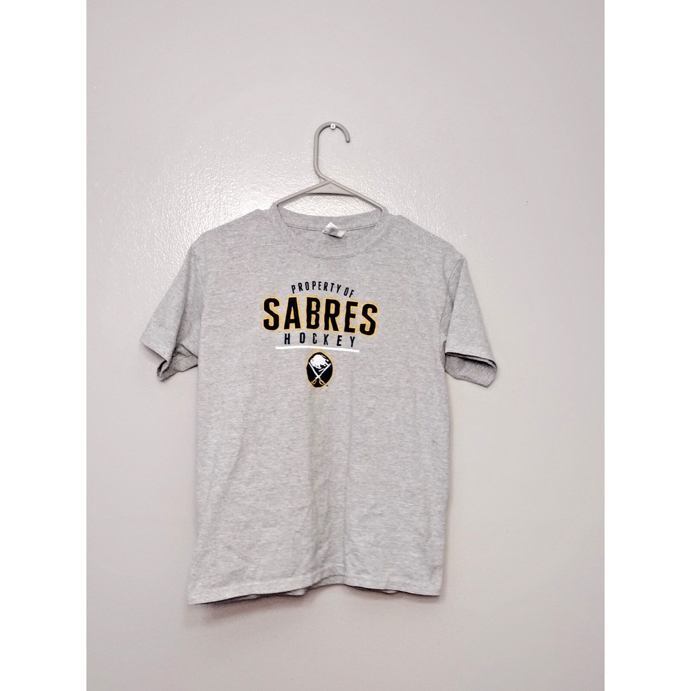 Property of Sabres Hockey T Shirt Size L Youth Gray NHL Buffalo Sabres